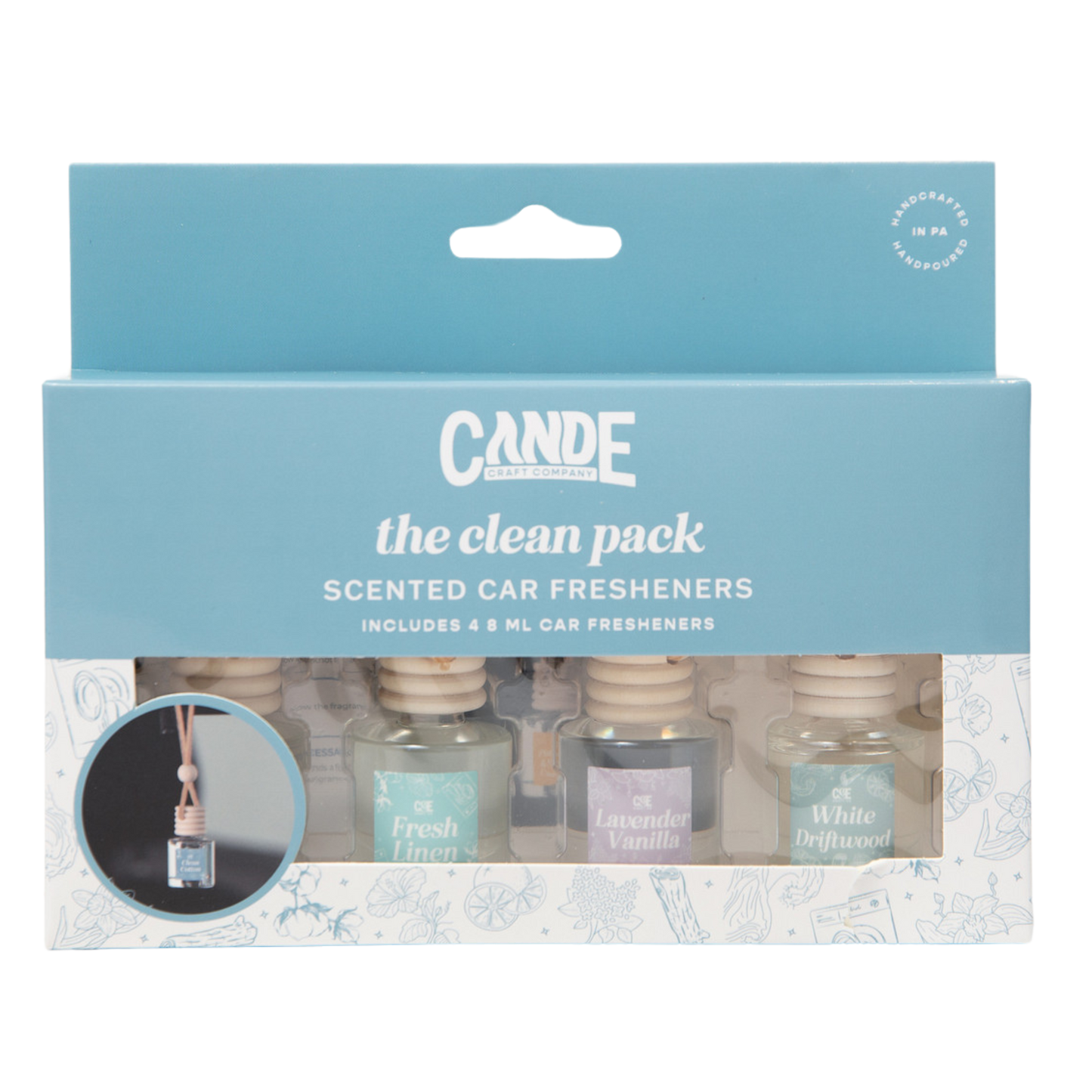 Clean 4 Pack Scented Car Fresheners Bundle