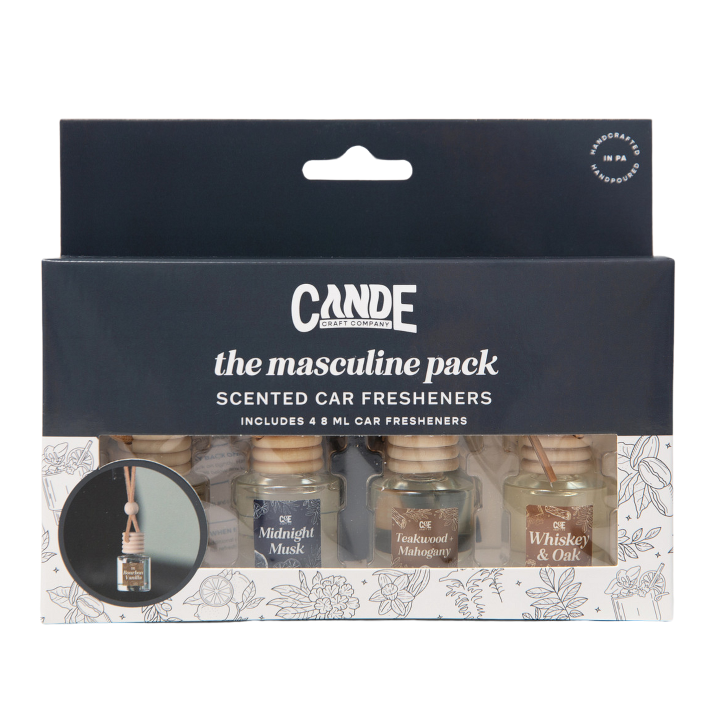 Masculine 4 Pack Scented Car Fresheners Bundle