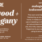 Teakwood + Mahogany 4 oz Room & Linen Spray label