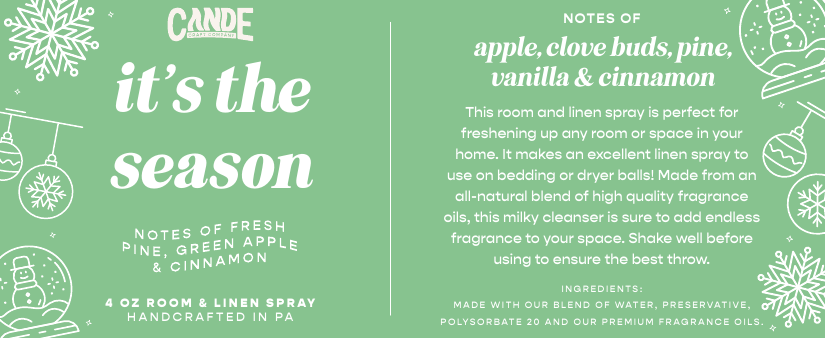 It's the Season 4 oz Room & Linen Spray label