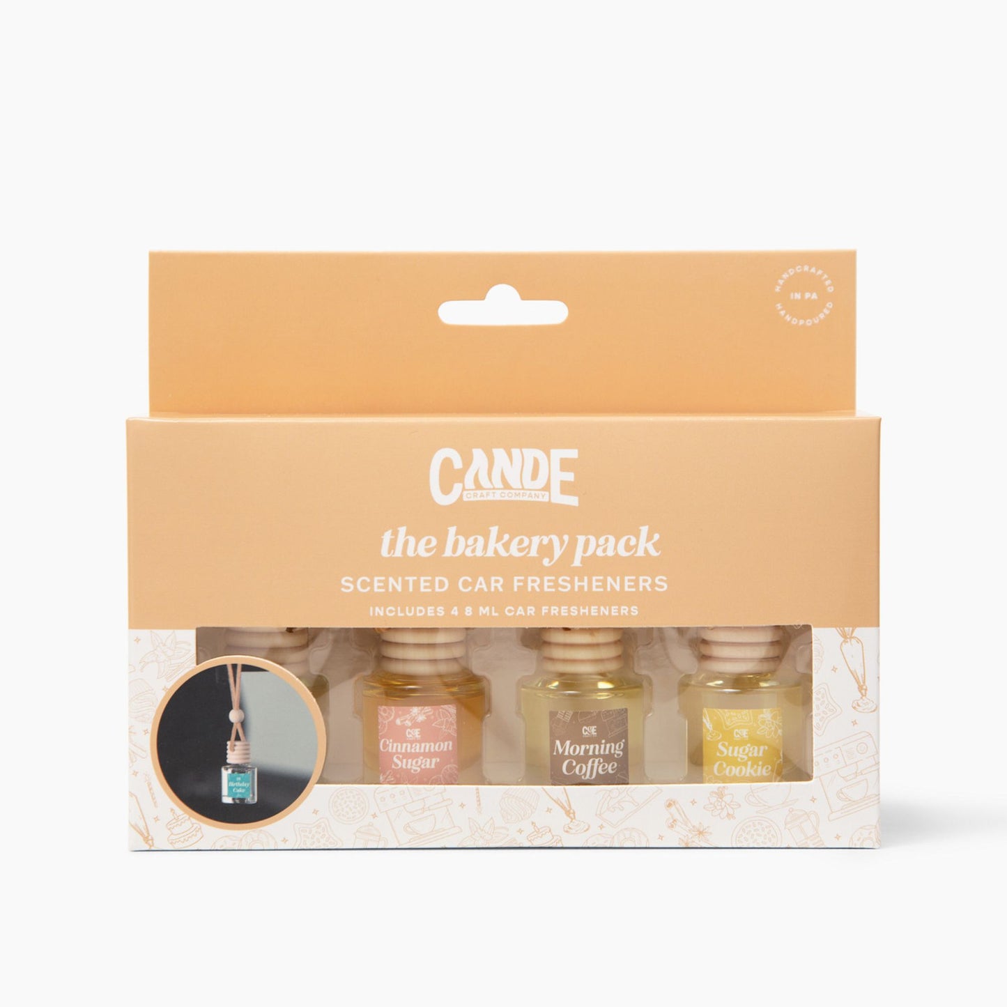 Four-Pack Scented Car Fresheners Bundle – 4 Unique Scents, 8ml Each