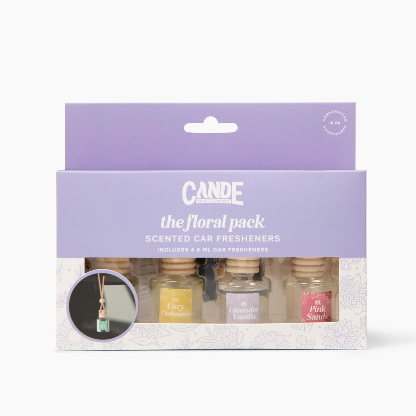 Four-Pack Scented Car Fresheners Bundle – 4 Unique Scents, 8ml Each