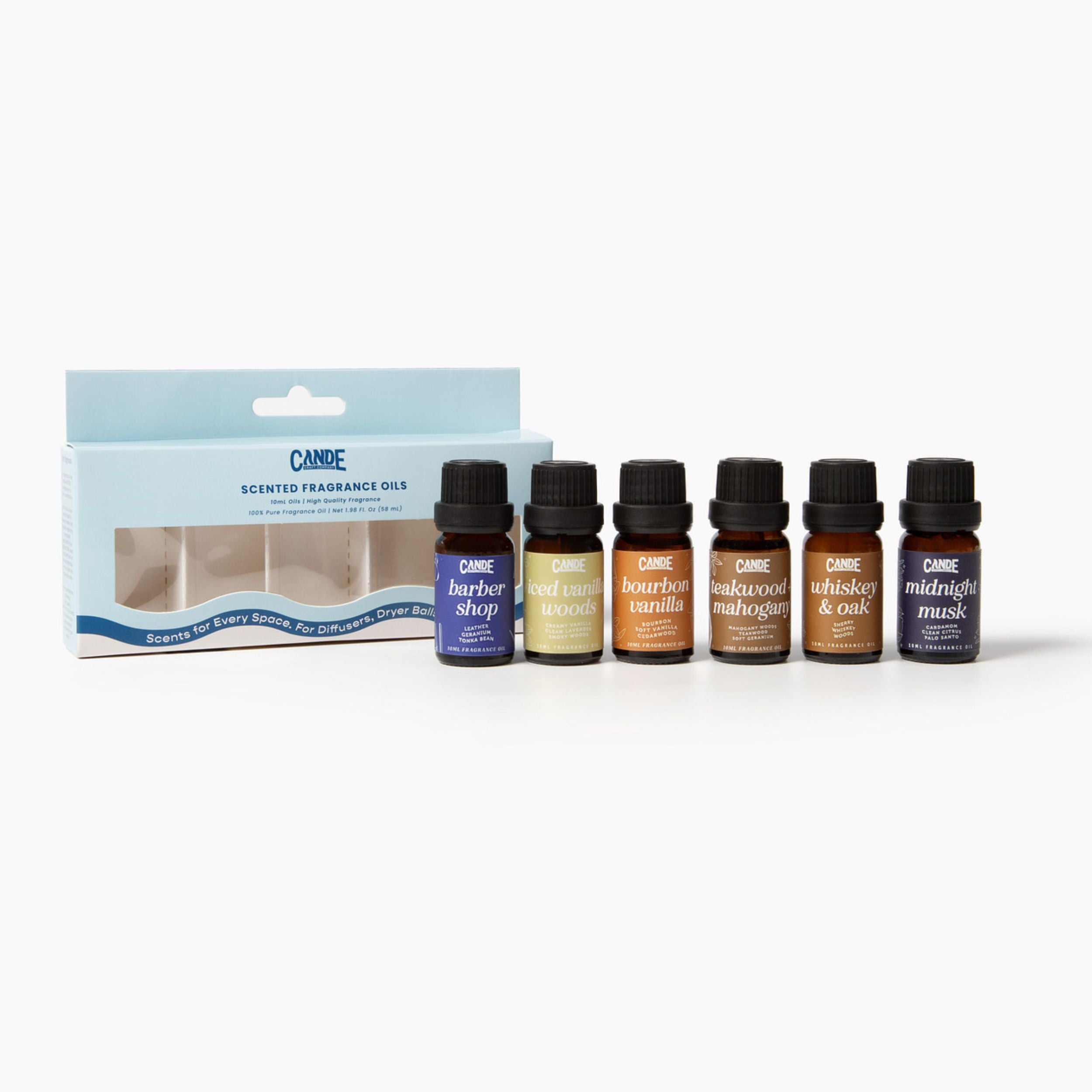 6 Pack Fragrance Oil Set for Home & Car | Long Lasting Scent Oils for Diffusers, Candles, Fresheners