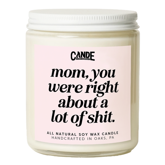 Mom You Were Right About a Lot of Shit Candle