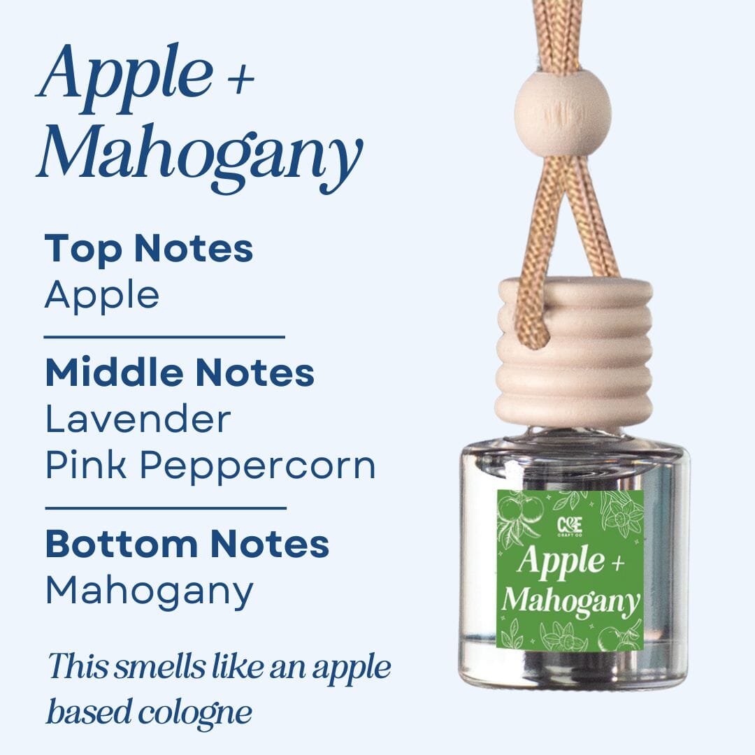 Apple + Mahogany Scented Car Freshener Vehicle Air Fresheners CANDECraftCo 