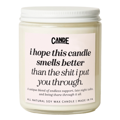 I Hope This Candle Smells Better Than the Shit I Put You Through Candle