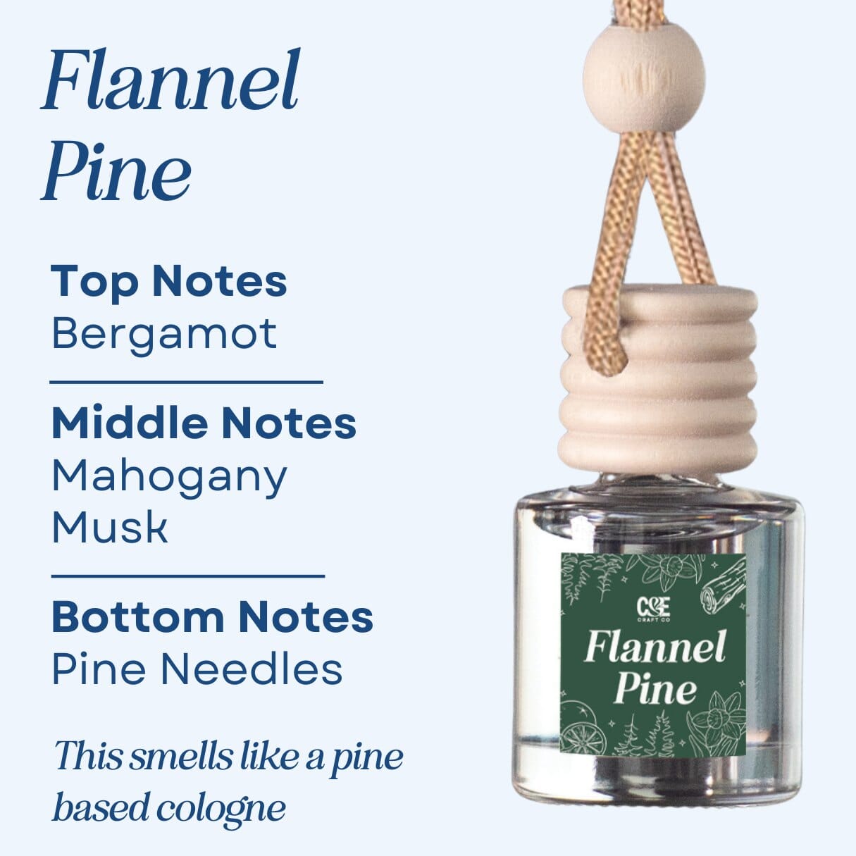 Flannel Pine Scented Car Freshener Vehicle Air Fresheners CE Craft 