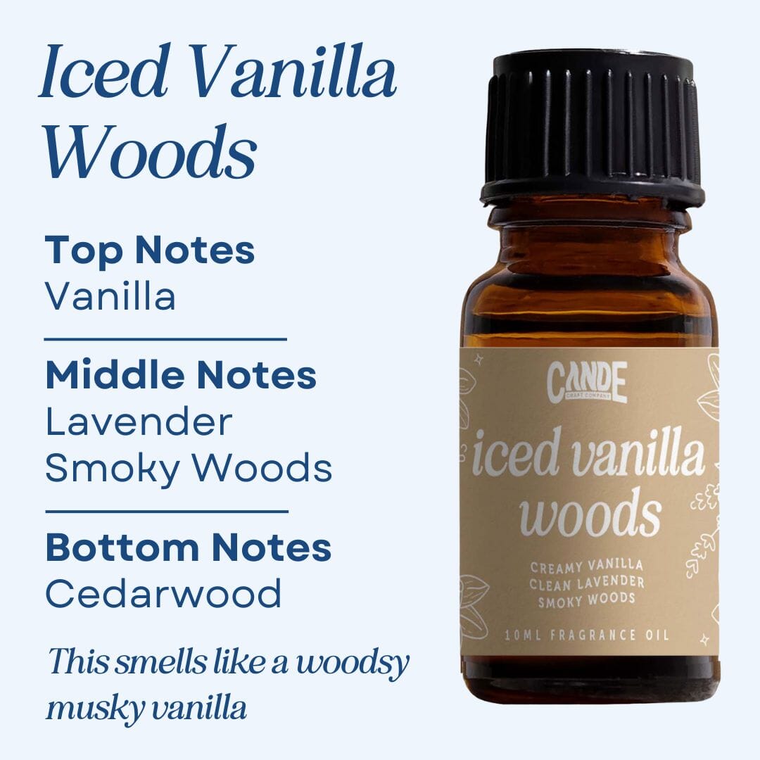 Scented Premium Fragrance Oil C & E Craft Co Iced Vanilla Woods 