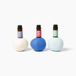 Wool Dryer Balls - 3 Pack with 3 Fragrance Oils - 1000+ Loads - Premium Natural Fabric Softener - Reduces Drying Time & Static