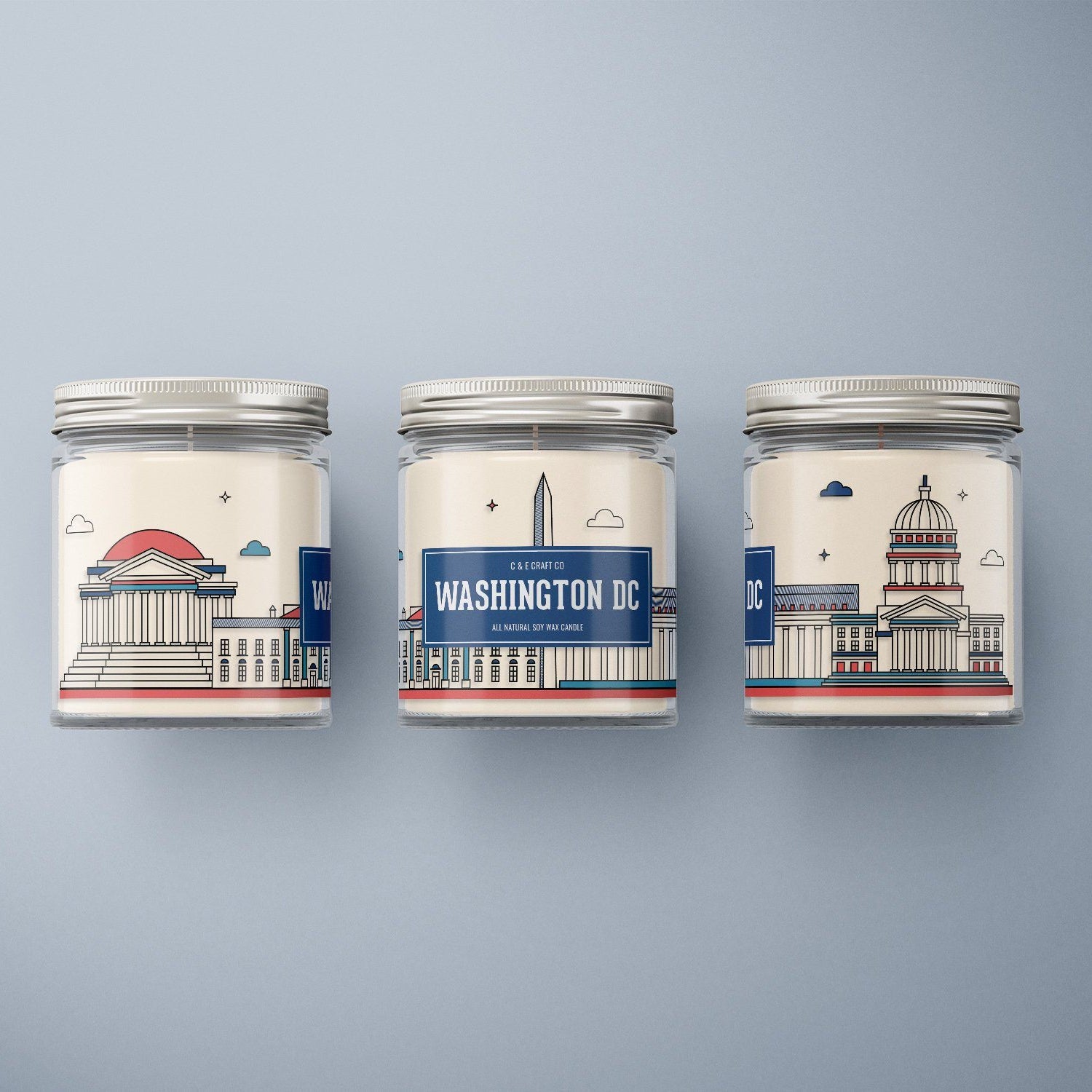 C&E - Washington DC Skyline - Soy Wax Candle - Washington DC Gift C & E Craft Co 