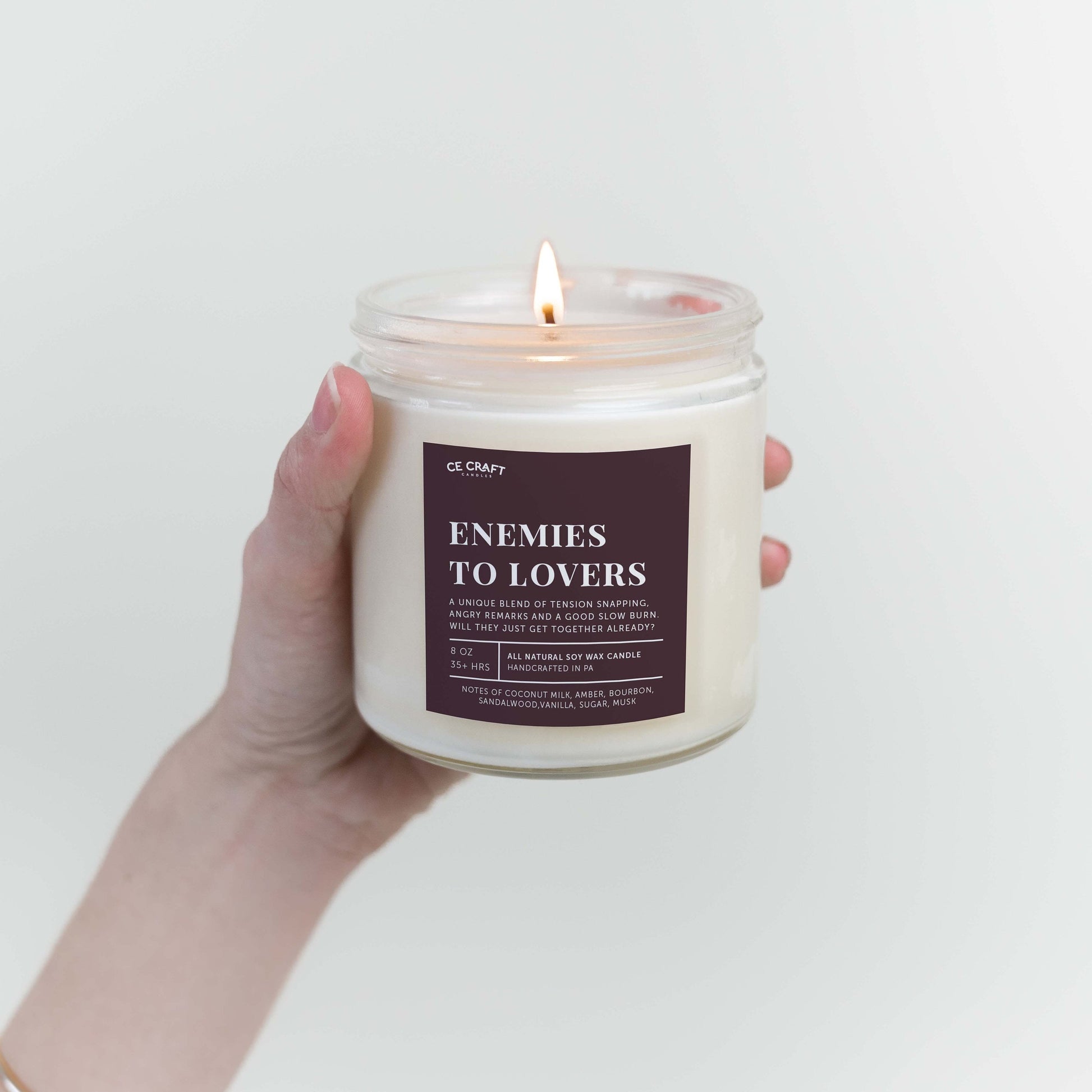 Enemies to Lovers Scented Soy Wax Candle C & E Craft Co 